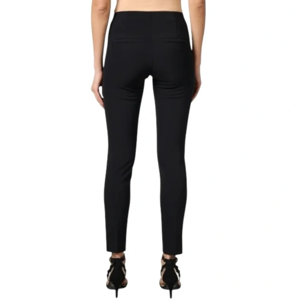 CAMBIO Women’s Size 2 Black Ros Techno Stretch Pin Tuck Seamed Trousers Pants
